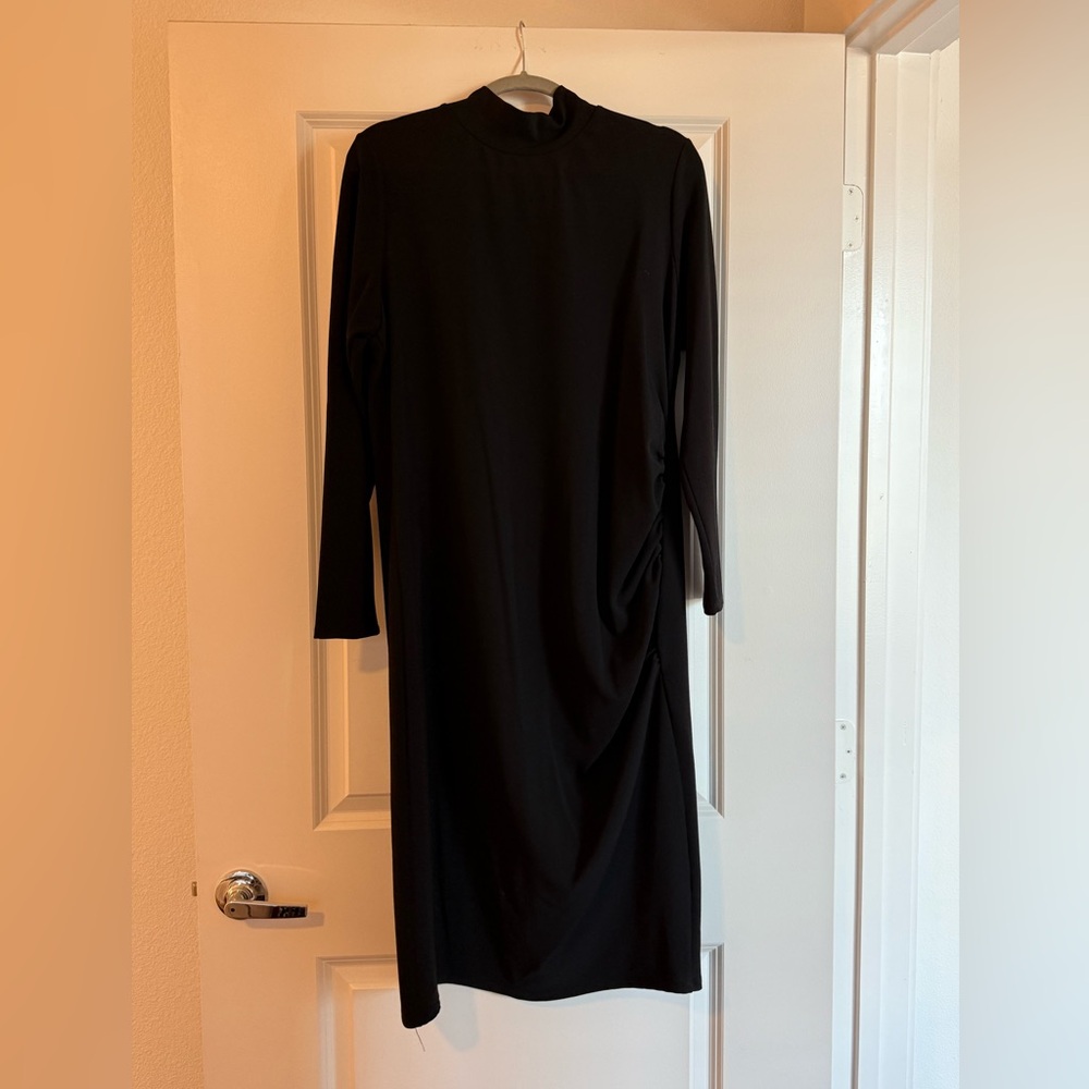 Black Mock Neck Dress, Size XL, Chelsea 28